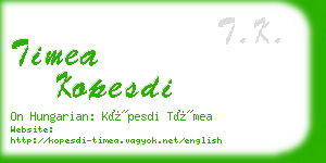 timea kopesdi business card